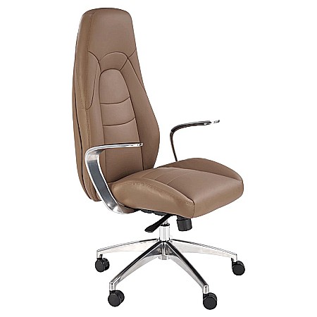 Scaun directorial HM Darwin, piele ecologica, confortabil, mecanism multiblock, 100 kg, capuccino [6]