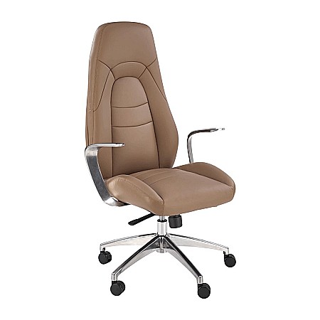 Scaune pentru birou - Scaun directorial HM Darwin, piele ecologica, confortabil, mecanism multiblock, 100 kg, capuccino