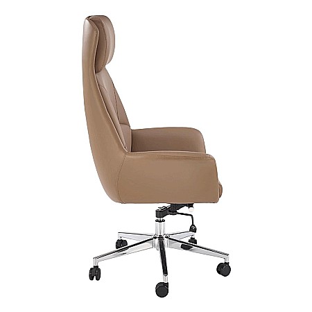 Scaun directorial HM Ederson, piele ecologica, fotoliu, elegant, mecanism multiblock, 100 kg, capuccino [6]