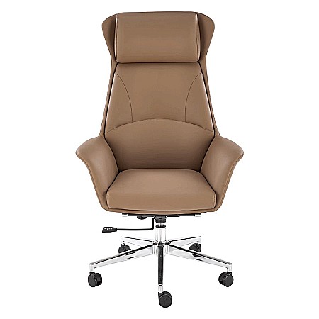 Scaun directorial HM Ederson, piele ecologica, fotoliu, elegant, mecanism multiblock, 100 kg, capuccino [2]