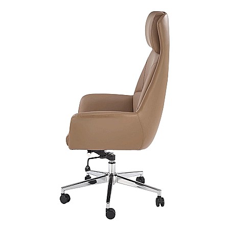 Scaun directorial HM Ederson, piele ecologica, fotoliu, elegant, mecanism multiblock, 100 kg, capuccino [1]