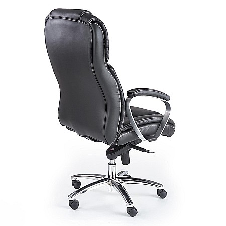 Scaun directorial HM Foster, Piele naturala, Mecanism Multiblock, Suport lombar, Inaltime ajustabila, 120 kg, 125x68x54 cm, Negru [2]