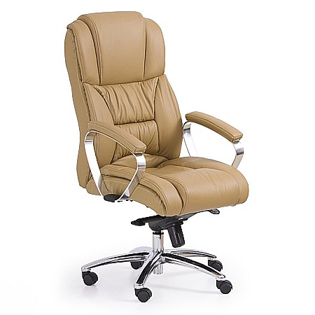 Scaune directoriale - Scaun directorial HM Foster, Piele naturala, Mecanism Multiblock, Roti pivotante, Inaltime ajustabila, 120 kg, 125x68x54 cm, Bej