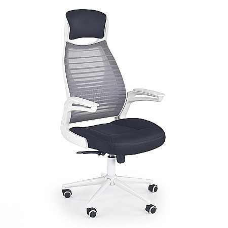 Scaune directoriale - Scaun directorial HM Franklin, Mesh, Ergonomic, Inaltime ajustabila, Mecanism balansare, Mecanism Multiblock, Cu tetiera, 136 kg, 124x60x65 cm, Gri