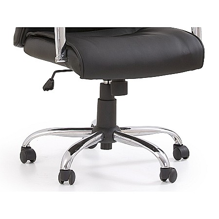 Scaun directorial HM Hamilton, Piele ecologica, Inaltime ajustabila, Mecanism balansare, 150 kg, 111x60x51 cm, Negru [3]