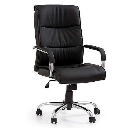 Scaune directoriale - Scaun directorial HM Hamilton, Piele ecologica, Inaltime ajustabila, Mecanism balansare, 150 kg, 111x60x51 cm, Negru