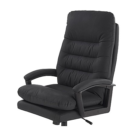 Scaun directorial HM Harbor, piele ecologica, inaltime reglabila, mecanism de balansare, perne duble, 120 kg, negru [1]