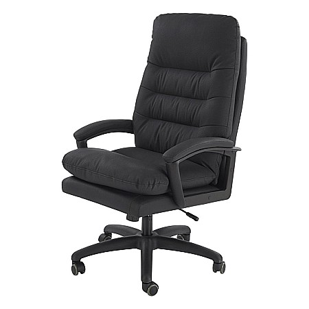 Scaune directoriale - Scaun directorial HM Harbor, piele ecologica, inaltime reglabila, mecanism de balansare, perne duble, 120 kg, negru