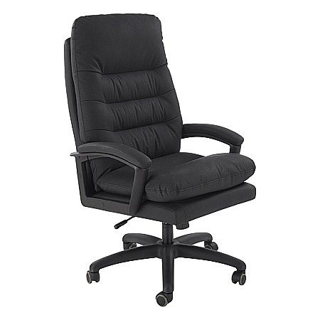 Scaun directorial HM Harbor, piele ecologica, inaltime reglabila, mecanism de balansare, perne duble, 120 kg, negru [2]