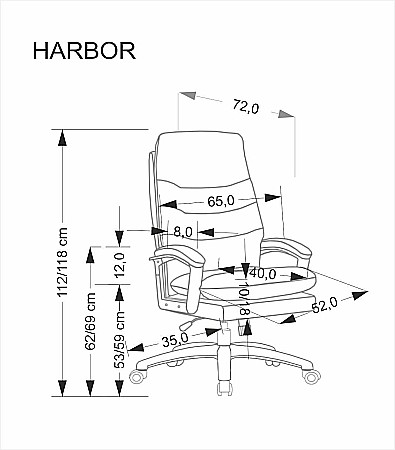 Scaun directorial HM Harbor, piele ecologica, inaltime reglabila, mecanism de balansare, perne duble, 120 kg, negru [4]
