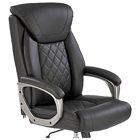 Scaun directorial HM Helder, piele ecologica, robust, inaltime reglabila, mecanism de balansare, 100 kg, negru [3]