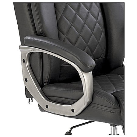 Scaun directorial HM Helder, piele ecologica, robust, inaltime reglabila, mecanism de balansare, 100 kg, negru [2]