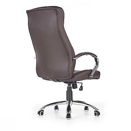 Scaun directorial HM Hilton, ergonomic, cadru cromat, mecanism de balans, robust, piele ecologica, 120 kg, maro [5]