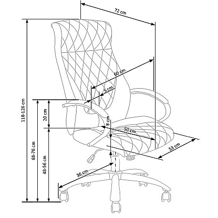Scaun directorial HM Hilton, ergonomic, cadru cromat, mecanism de balans, robust, piele ecologica, 120 kg, maro [8]