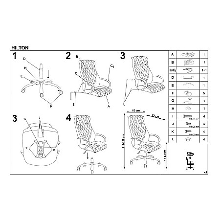 Scaun directorial HM Hilton, ergonomic, cadru cromat, mecanism de balans, robust, piele ecologica, 120 kg, maro [9]