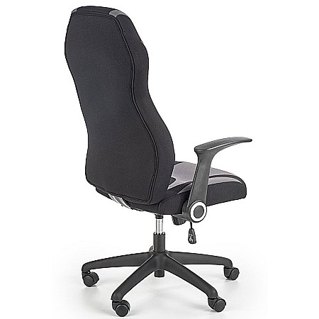 Scaun directorial HM Jofrey, gaming, tapiterie stofa, cadru polipropilena, mecanism de balans, cotiere incluse, 100 kg, gri/negru [5]