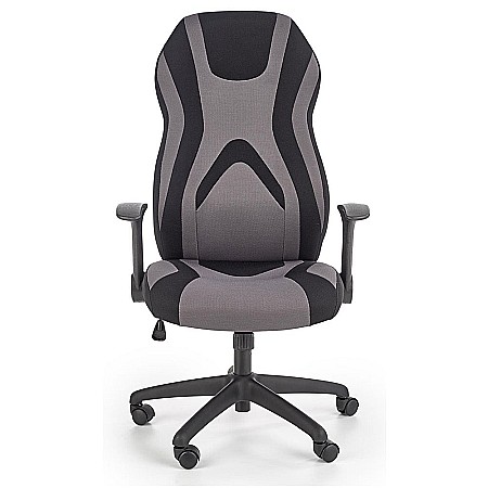 Scaun directorial HM Jofrey, gaming, tapiterie stofa, cadru polipropilena, mecanism de balans, cotiere incluse, 100 kg, gri/negru [4]