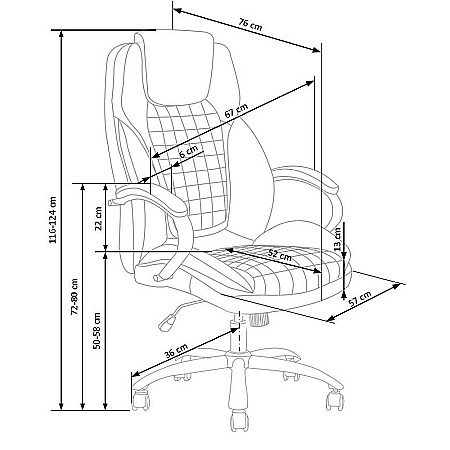 Scaun directorial HM King, ergonomic, piele ecologica, robust, mecanism de balans, cadru metalic cromat, inaltime reglabila, 120 kg, negru [8]