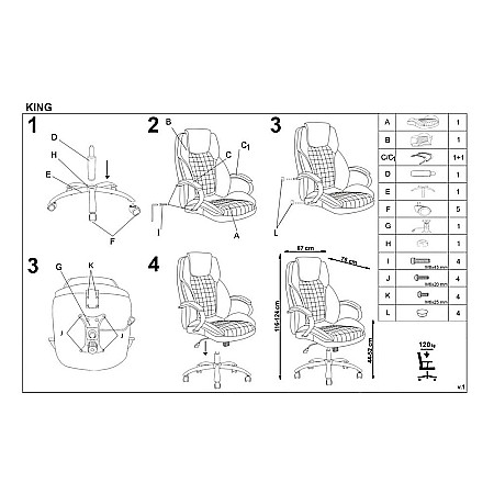 Scaun directorial HM King, ergonomic, piele ecologica, robust, mecanism de balans, cadru metalic cromat, inaltime reglabila, 120 kg, negru [7]