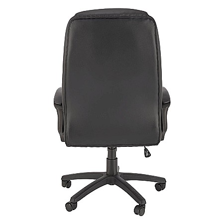 Scaun directorial HM Mario, piele ecologica, suport lombar, baza polipropilena, roti pivotante, mecanism de balans, roti de cauciuc,100 kg, negru [5]