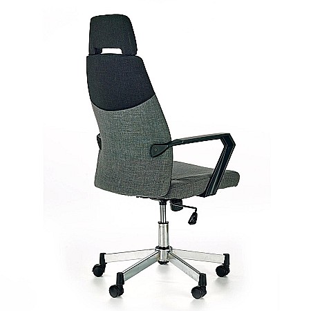 Scaun directorial HM Olaf, Ergonomic, Cadru de Otel, Stofa, Inaltime ajustabila, Mecanism balansare, Cu tetiera, 120 kg, 121x58x59 cm, Gri [2]