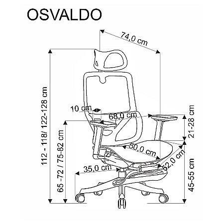 Scaun directorial HM Osvaldo, mesh, mecanism multiblock, cotiere ajustabile, suport lombar reglabil, 120 kg, negru [11]
