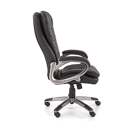 Scaun directorial Hm Preston, Robust, Piele ecologica, Inaltime reglabila, Mecanism balans, 100 Kg, Negru [4]