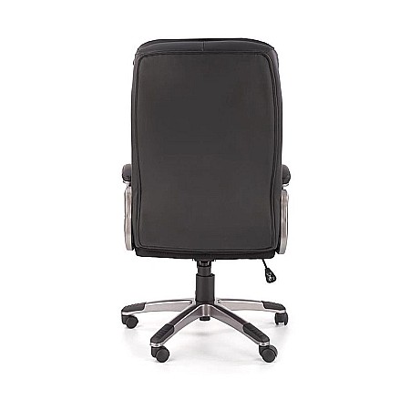 Scaun directorial Hm Preston, Robust, Piele ecologica, Inaltime reglabila, Mecanism balans, 100 Kg, Negru [5]