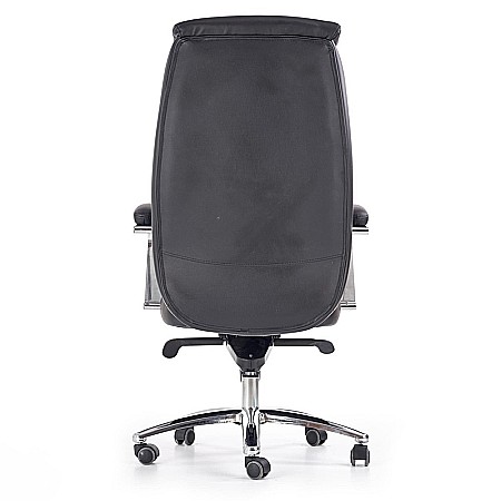 Scaun directorial HM Quad, piele ecologica, inaltime ajustabila, mecanism Multiblock, suport lombar, rotire 360 ˚, 150 kg, Negru [5]