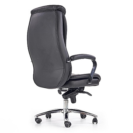 Scaun directorial HM Quad, piele ecologica, inaltime ajustabila, mecanism Multiblock, suport lombar, rotire 360 ˚, 150 kg, Negru [4]