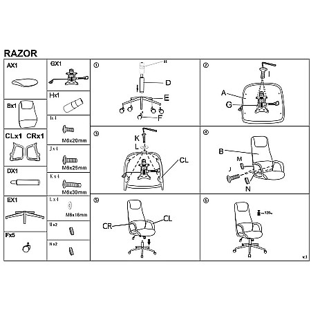 Scaun directorial HM Razor, piele ecologica, mecanism multiblock, tetiera integrata,120 kg, bej [3]
