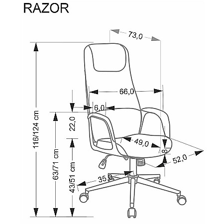 Scaun directorial HM Razor, piele ecologica, mecanism multiblock, tetiera integrata,120 kg, bej [4]
