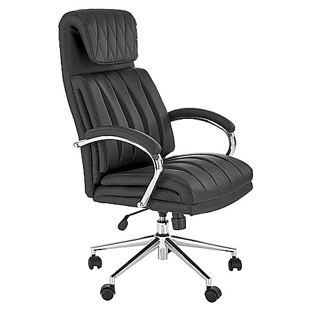 Scaun directorial HM Romano, piele ecologica, mecanism de balansare, negru [1]