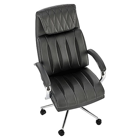 Scaun directorial HM Romano, piele ecologica, mecanism de balansare, negru [3]