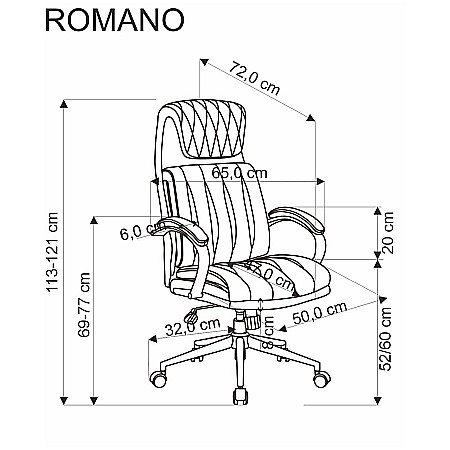 Scaun directorial HM Romano, piele ecologica, mecanism de balansare, negru [12]