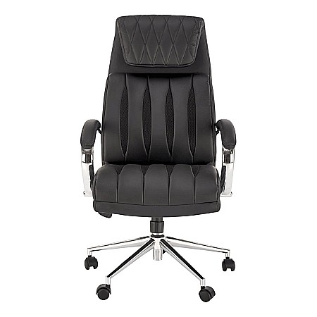 Scaun directorial HM Romano, piele ecologica, mecanism de balansare, negru [4]