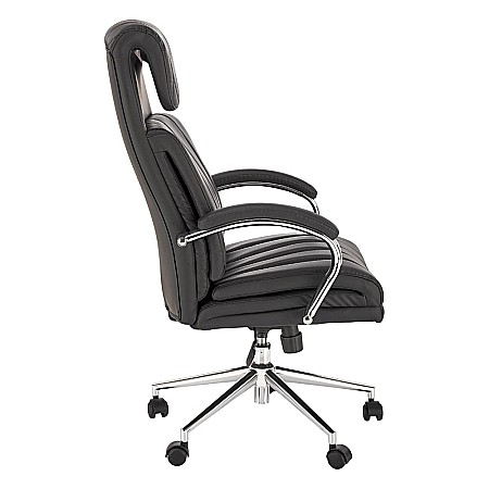Scaun directorial HM Romano, piele ecologica, mecanism de balansare, negru [7]