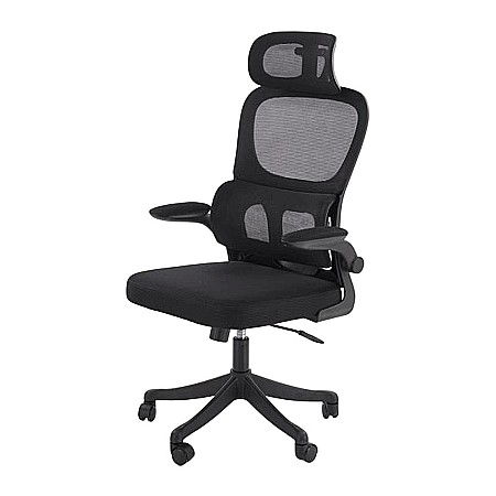 Scaun directorial HM Soren, mesh, mecanism balans, cotiere ajustabile, suport lombar, 100 kg, negru [1]