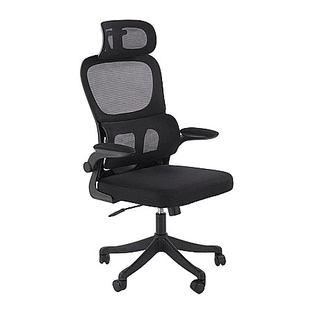 Scaun directorial HM Soren, mesh, mecanism balans, cotiere ajustabile, suport lombar, 100 kg, negru [0]