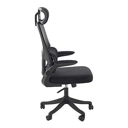 Scaun directorial HM Soren, mesh, mecanism balans, cotiere ajustabile, suport lombar, 100 kg, negru [3]