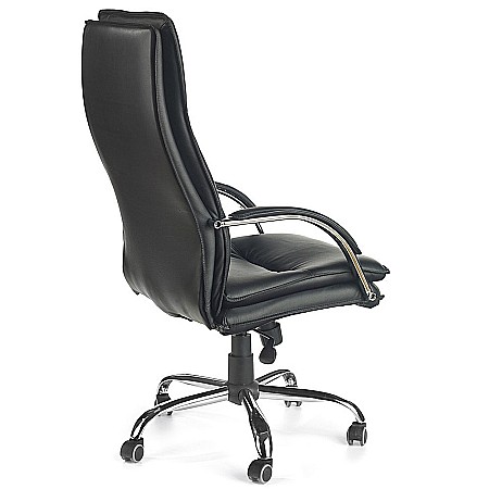 Scaun directorial HM Stanley, Ergonomic, Cadru Polipropilena, Piele ecologica, Suport lombar, Mecanism balansare, 102kg, 115x59x50 cm, Negru [2]