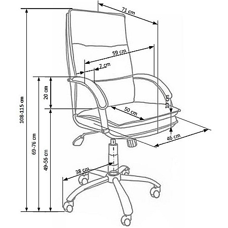Scaun directorial HM Stanley, Ergonomic, Cadru Polipropilena, Piele ecologica, Suport lombar, Mecanism balansare, 102kg, 115x59x50 cm, Negru [3]