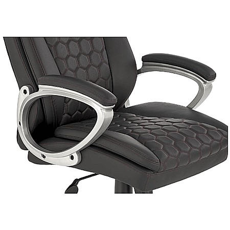 Scaun directorial HM Thomas, piele ecologica, mecanism de balansare, cadru polipropilena, 100 kg, negru [4]