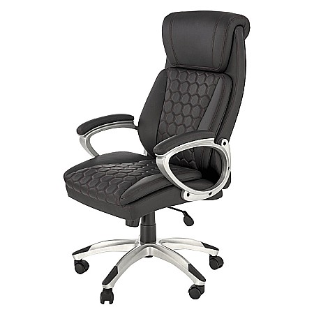 Scaun directorial HM Thomas, piele ecologica, mecanism de balansare, cadru polipropilena, 100 kg, negru [1]
