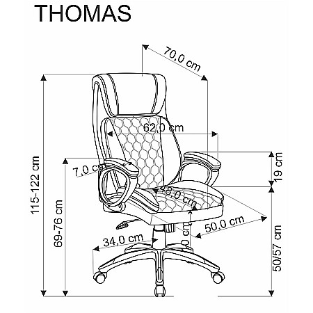 Scaun directorial HM Thomas, piele ecologica, mecanism de balansare, cadru polipropilena, 100 kg, negru [9]