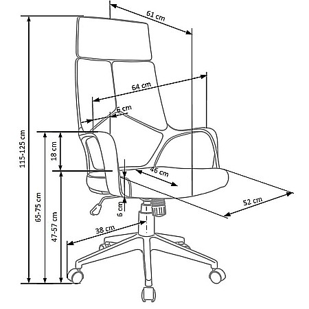 Scaun directorial HM Voyager, Ergonomic, Cadru Polipropilena, Stofa, Tetiera inclusa, Inaltime ajustabila, Mecanism de balans, 100 Kg, Albastru [4]