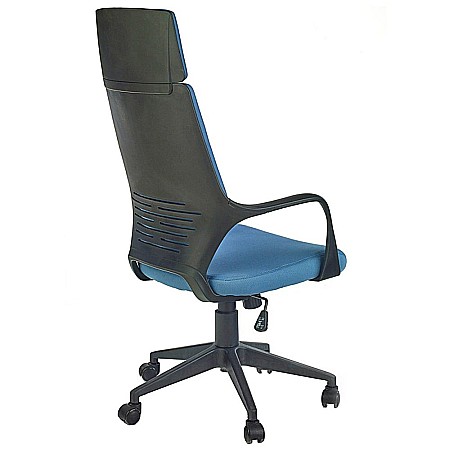 Scaun directorial HM Voyager, Ergonomic, Cadru Polipropilena, Stofa, Tetiera inclusa, Inaltime ajustabila, Mecanism de balans, 100 Kg, Albastru [3]