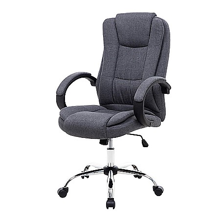 Scaun directorial MH Rudy 2, ergonomic, baza cromata, mecanism de balans, tapiterie stofa, gri inchis [1]