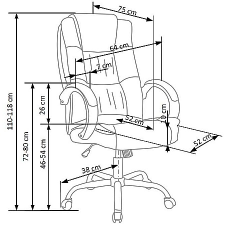Scaun directorial MH Rudy, Ergonomic, Mecanism balans, Piele ecologica, Confort sporit, Inaltime reglabila, 110 Kg, Maro [2]