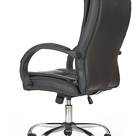 Scaun directorial MH Rudy, Ergonomic, Mecanism balans, Piele ecologica, Confort sporit, Inaltime reglabila, 110 Kg, Negru [4]